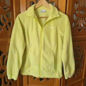Women's Columbia Fleece Zip-Up Jacket, Yellow Size S